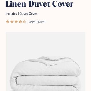 Brand new Brooklinen White Linen Duvet Cover (Full/Queen)